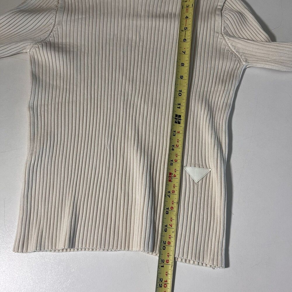 Louis Vuitton Turtleneck Womens XS Beige 100% Silk Ribbed Minimal‎ Quiet Luxury - Picture 8 of 9